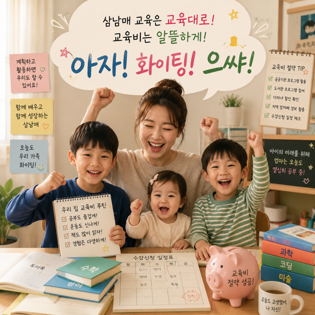 삼남매 남들처럼 배우지만 교육비아끼는 법